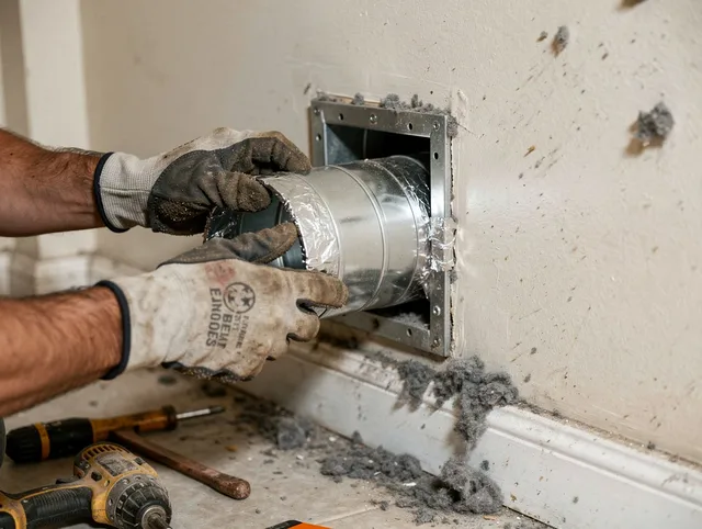 Professional dryer vent repair and installation by Country Club Dryer Vent Cleaning in Country Club