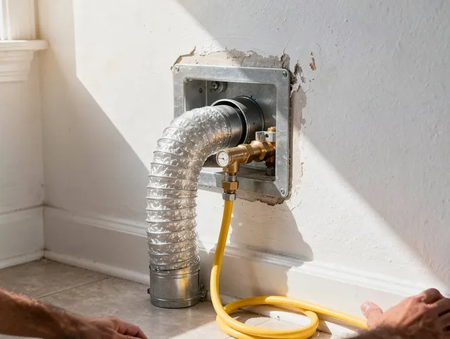 Country Club Dryer Vent Cleaning certified technician performing specialized gas dryer vent cleaning in Country Club